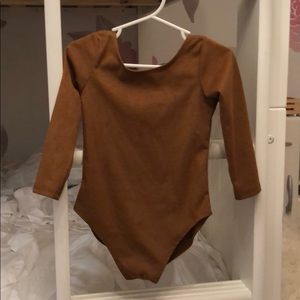 Brown suede bodysuit